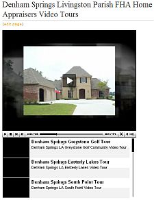 Denham Springs Livingston Parish FHA Appraiser Home Appraisers Video Tours