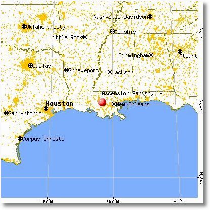 Ascension Parish Map